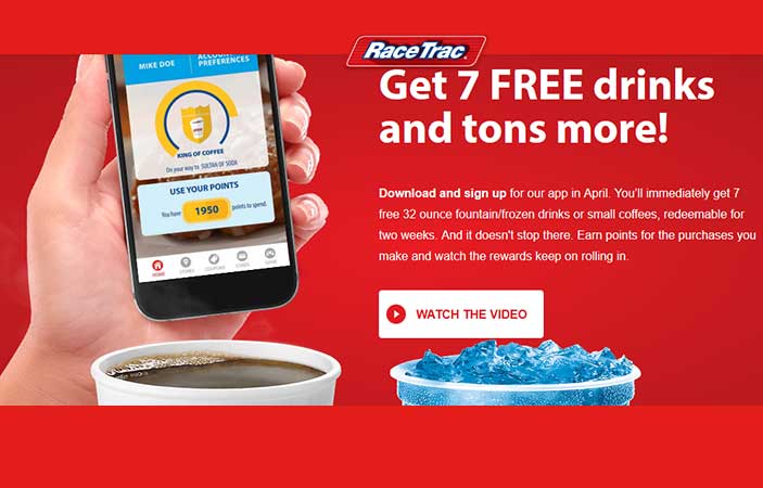 RaceTrac App – Get Free Food or Drinks (US only)