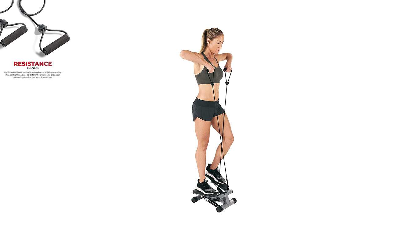 Sunny Health Mini Stepper with Resistance Bands