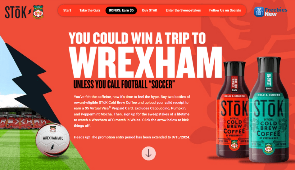 Sweepstakes to Win a Trip to Wrexham AFC Match